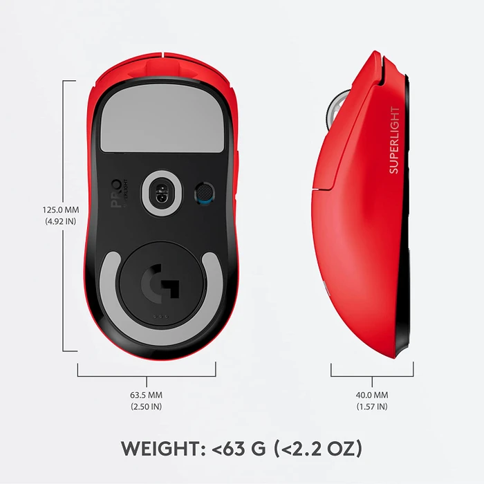 Logitech G Pro X Superlight Wireless, rot, USB