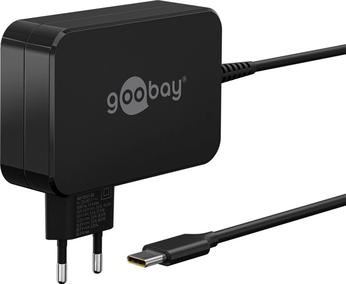 Wentronic USB-C-Ladegerät für Laptops (65W) schwarz