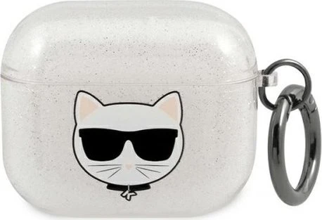 Karl Lagerfeld AirPods 3 Case Glitter Choupette silber