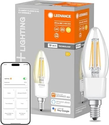 Osram Ledvance SMART+ WiFi Filament Candle B35 40 4W/827 E14