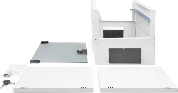 Digitus Professional SoHo Pro Line 10" Wandgehäuse 6HE, unmontiert, Sicherheitsglastür, IP20, RAL 7035, 300mm tief