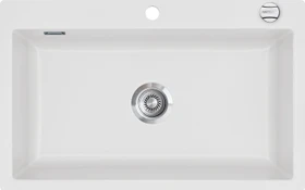 systemceram Mera 80 F Einbau Becken mittig mit Ablauffernbedienung satin