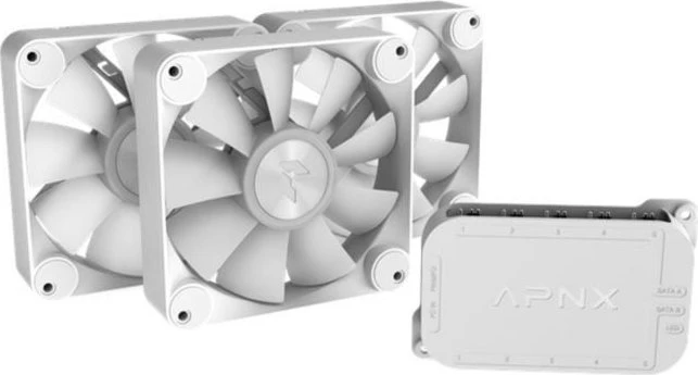 APNX FP1-120 PWM ARGB, weiß, LED-Steuerung, 120mm, 3er-Pack
