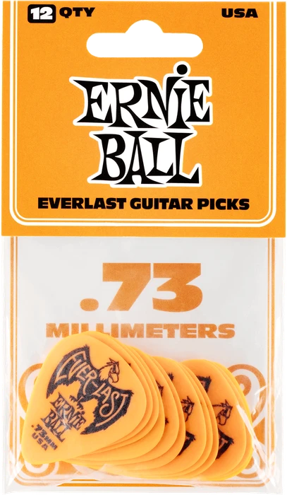 Ernie Ball Orange Everlast Pick, .73mm, 12-Pack