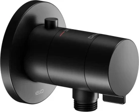 Keuco IXMO 59554 Thermostat-Brausearmatur Wandmontage Unterputz mit Schlauchanschluss rund schwarz matt