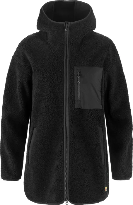Fjällräven Vardag Pile Fleece Long Funktionsjacke schwarz (Damen)