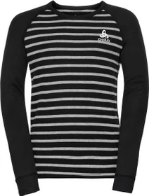 Odlo Active Warm Eco Funktionsshirt langarm grey melange/stripes (Junior)