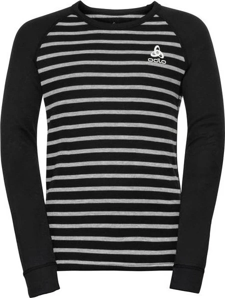 Odlo Active Warm Eco Funktionsshirt langarm grey melange/stripes (Junior)