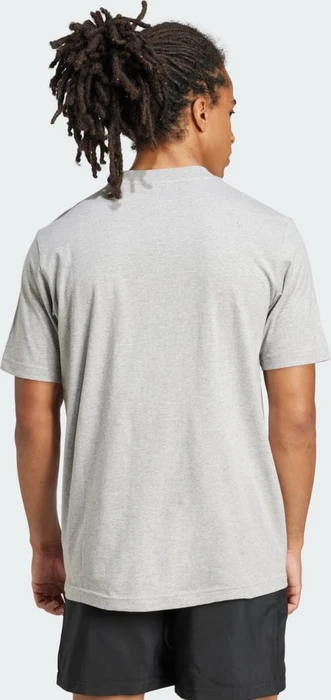 adidas Essentials Small Logo Single Jersey T-Shirt kurzarm medium grey heather/black (Herren)
