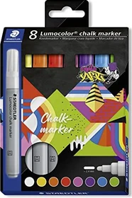 Staedtler Kreidemarker 344 Kreidestift weiß/rot/blau, 8er-Set