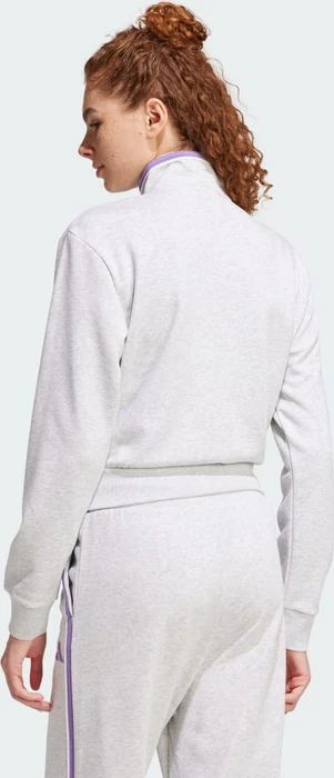 adidas Essentials Color Pop French Terry Crop Quarter-Zip Originals Sweatshirt light grey heather (Damen)