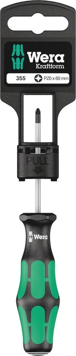 Wera Kraftform Plus Serie 300 355 PZ SB Pozidriv Schraubendreher, PZ0x60mm