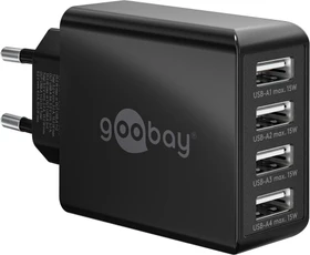 Wentronic Goobay 4-fach USB-Ladegerät 30W schwarz