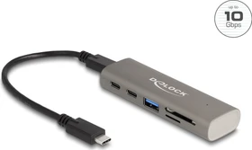 DeLOCK 3-Port USB-Hub mit Cardreader, USB-C 3.1 [Buchse] (64236)