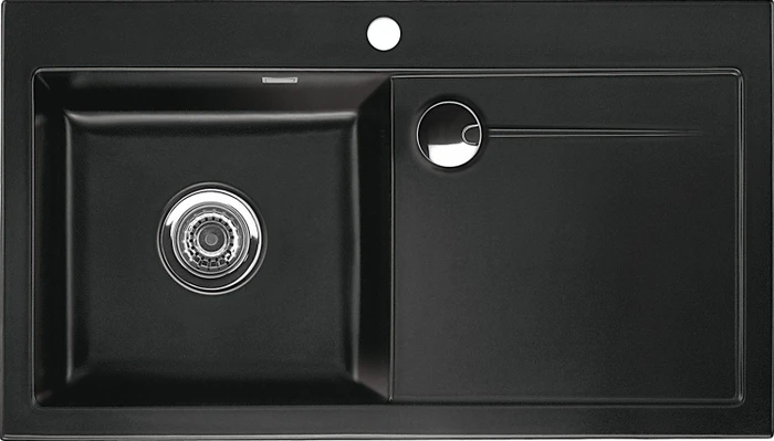 systemceram Stema 90 F Einbau Becken links nero