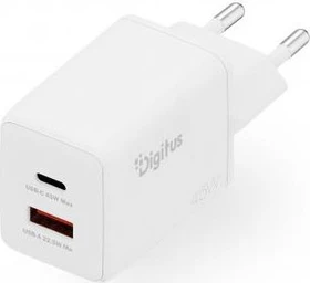 Digitus USB GaN Charger 1x USB-C 1x USB-A 45W weiß