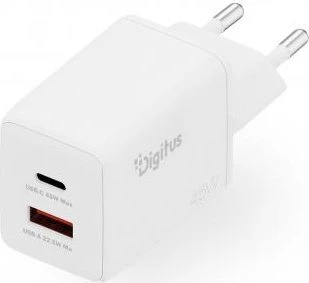 Digitus USB GaN Charger 1x USB-C 1x USB-A 45W weiß