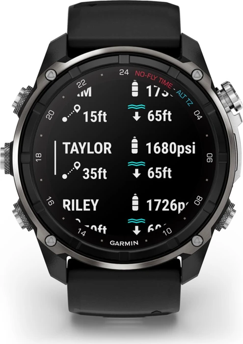 Garmin Descent Mk3i 51mm mit Silikonarmband silver-black pvd titanium/black-pebble grey