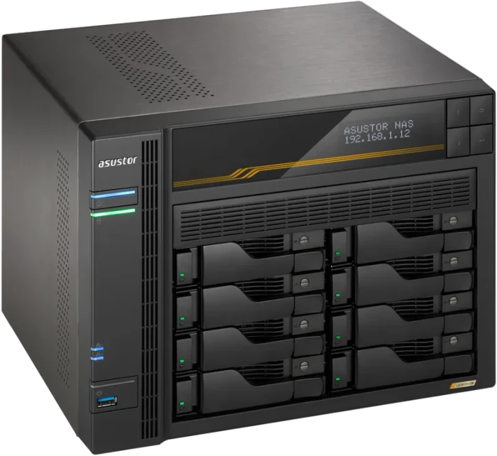 Asustor Lockerstor 8 Gen3 AS6808T 96TB, 16GB RAM ECC, 2x RJ-45 10GBase-T, 2x RJ-45 5GBase-T