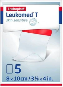 BSN medical Leukomed T skin sensitive Pflaster steril transparent, 8 x 10cm, 5 Stück