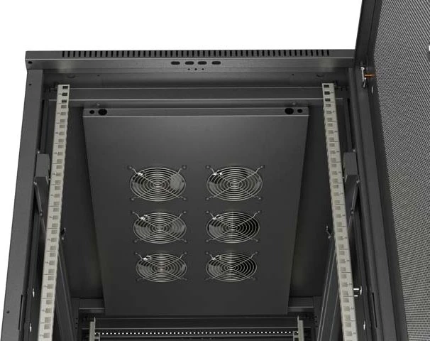 Lanberg 19" Rackschrank 22HE, freistehend, Flat Pack, Gitternetztür, IP20, RAL 9004, 1000mm tief