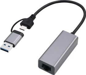 Gembird LAN-Adapter, USB-C/USB-A 3.0 [Stecker] (A-USB3AC-LAN-01)