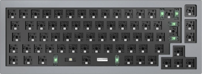 Keychron Q2 QMK Custom, 65% Layout, Barebone Tastatur, Silver Grey, ISO
