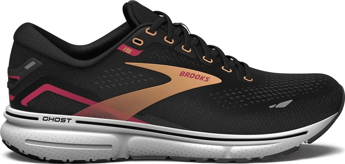 Brooks Ghost 15 black/orange/raspberry (Damen)