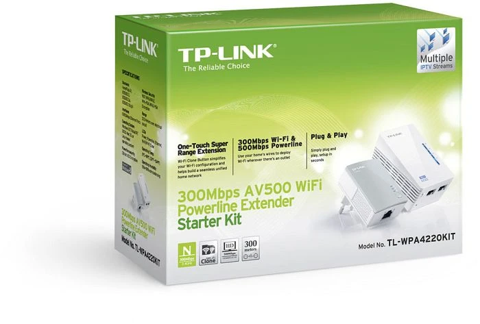 TP-Link AV500 Powerline Extender Starter Kit, Powerline/WLAN-Access Point und Powerline-Adapter Set, 2er-Bundle