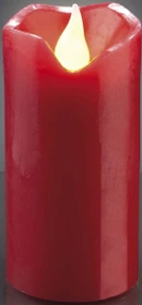 Hellum Kerze 9.5cm rot LED warmweiß, 1 Stück