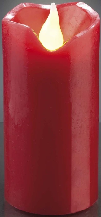 Hellum Kerze 9.5cm rot LED warmweiß, 1 Stück