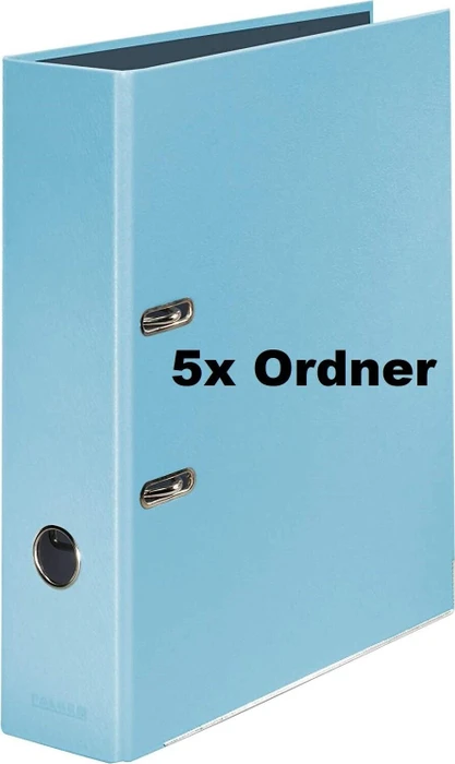 Falken PastellColor Ordner 2-Ring, 80mm, A4, himmelblau, 5er-Pack
