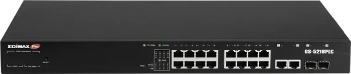 Edimax Pro GS-50 Rackmount Gigabit Smart Switch, 16x RJ-45, 2x RJ-45/SFP, 280W PoE+