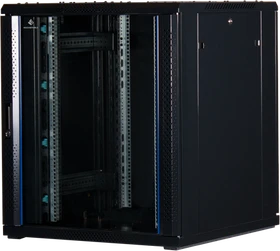 Rockstable 19" Serverschrank 18HE, Sicherheitsglastür, IP2X, schwarz, 800mm tief