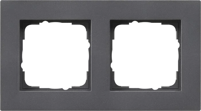 Gira E2 Abdeckrahmen für den flachen Einbau 2fach, anthrazit
