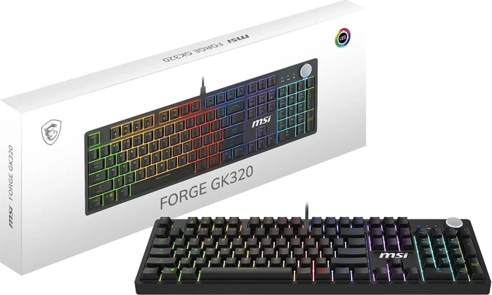 MSI FORGE GK320, LEDs RGB, hot-swap, RED Switches, USB, CZ/SK