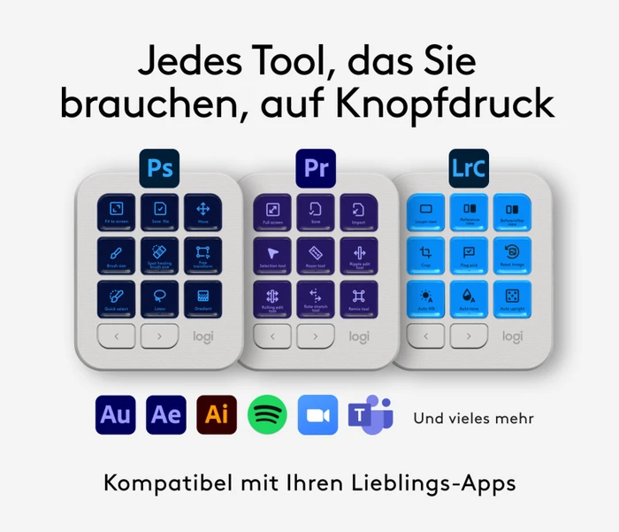 Logitech MX Creative Console Dialpad und Keypad Set, hellgrau, USB-C/Bluetooth