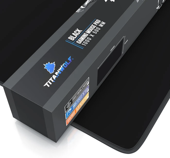 Titanwolf XXXL Übergröße Gaming-Mauspad, 1000x500mm, schwarz
