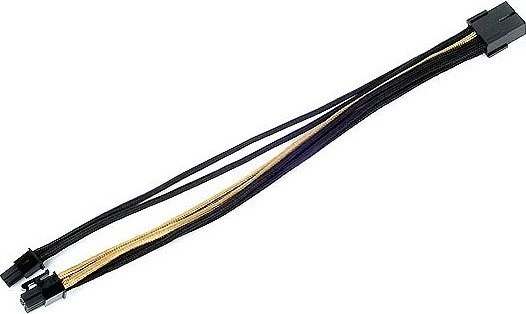 SilverStone PP07-PCIBG, 6/8-Pin PCIe Verlängerung 250mm, sleeved schwarz/gold