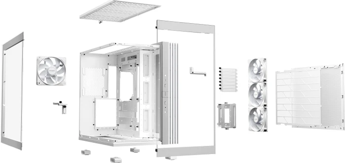 be quiet! Light Base 600 LX White, weiß, Glasfenster