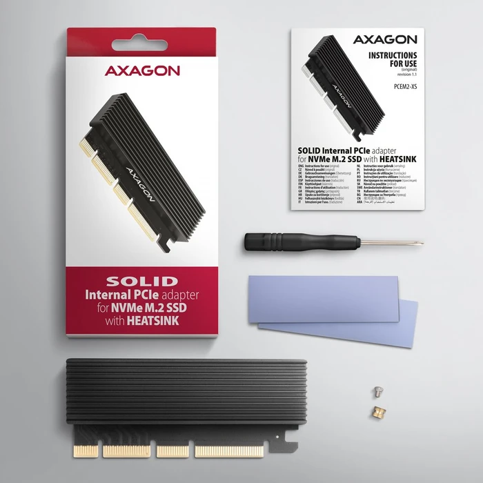 Axagon PCIe 3.0 x16 -> 1x M.2 Key M NVMe
