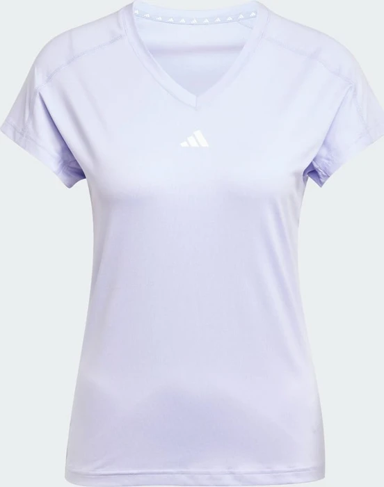 adidas Aeroready Train Essentials Minimal Branding V-Neck Funktionsshirt kurzarm violet tone/white (Damen)