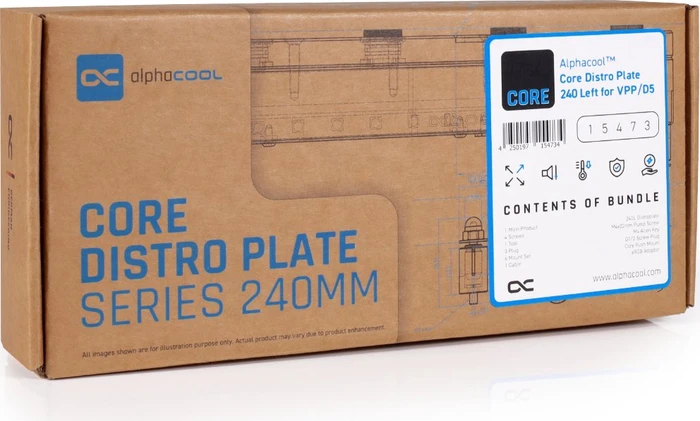 Alphacool Core Distro Plate 240 Rechts VPP/D5, Verteilerplatte