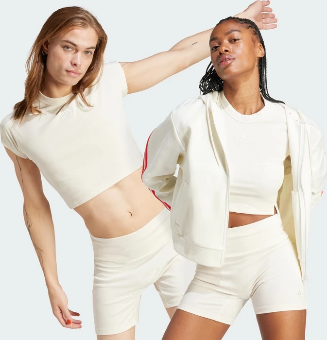 adidas Lounge Ribbed Crop T-Shirt kurzarm (Damen)