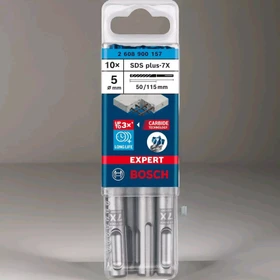 Bosch Professional EXPERT SDS-plus-7X Hammerbohrer, 5x50x115mm, 10 Stück