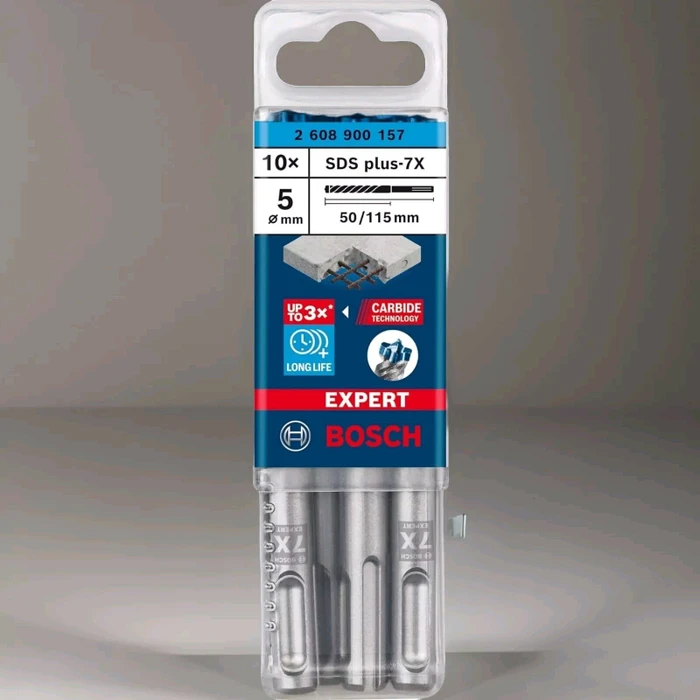 Bosch Professional EXPERT SDS-plus-7X Hammerbohrer, 5x50x115mm, 10 Stück