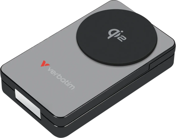 Verbatim Charge 'n' Go Qi2 Power Bank 10000mAh grau