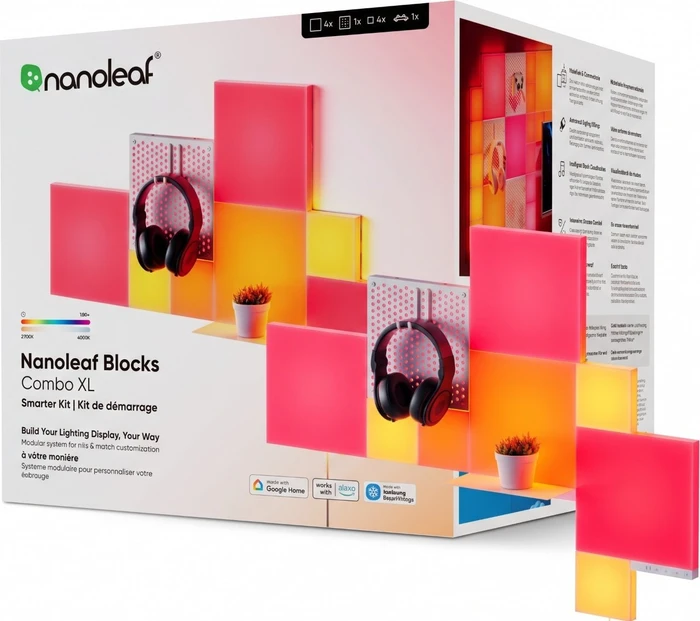 nanoleaf Blocks Combo XL LED Panel Starter-Kit, 10 Stück (N8100K02-10CB)