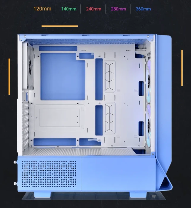 Thermaltake Ceres 330 TG ARGB Hydrangea Blue, blau, Glasfenster