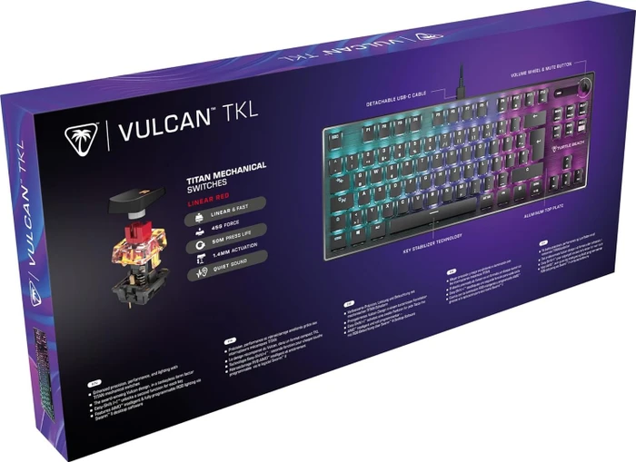 Turtle Beach Vulcan TKL, LEDs RGB, TITAN Mechanical Linear, USB, FR